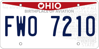 OH license plate FWO7210