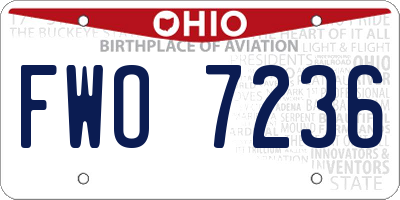 OH license plate FWO7236