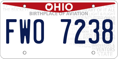 OH license plate FWO7238