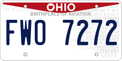 OH license plate FWO7272