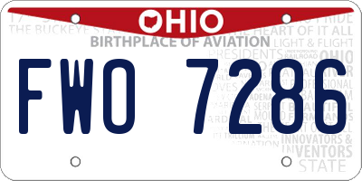 OH license plate FWO7286