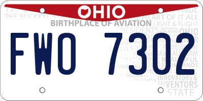 OH license plate FWO7302