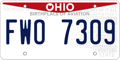 OH license plate FWO7309