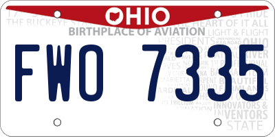 OH license plate FWO7335