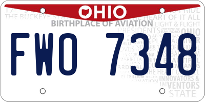 OH license plate FWO7348