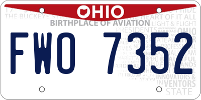 OH license plate FWO7352