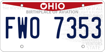 OH license plate FWO7353