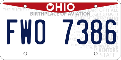 OH license plate FWO7386