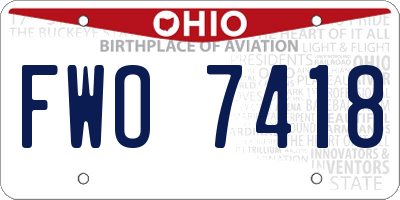 OH license plate FWO7418