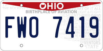 OH license plate FWO7419