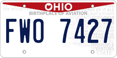 OH license plate FWO7427
