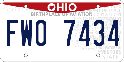 OH license plate FWO7434