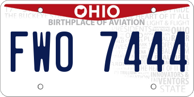 OH license plate FWO7444