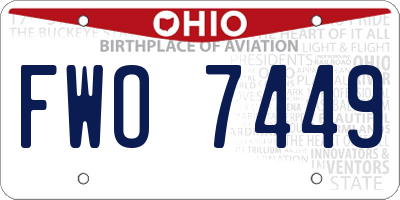 OH license plate FWO7449