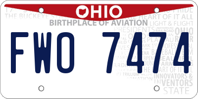 OH license plate FWO7474