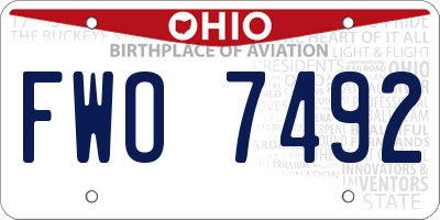 OH license plate FWO7492