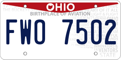 OH license plate FWO7502