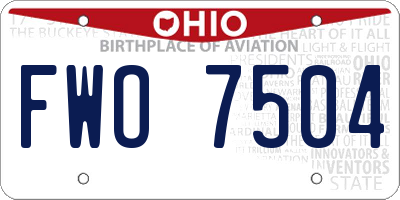 OH license plate FWO7504