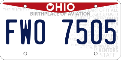 OH license plate FWO7505