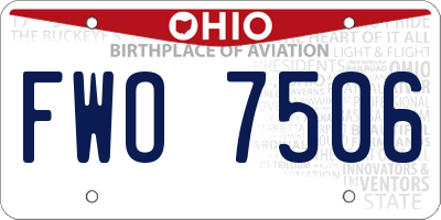 OH license plate FWO7506