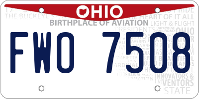 OH license plate FWO7508