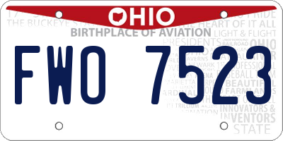 OH license plate FWO7523