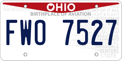 OH license plate FWO7527