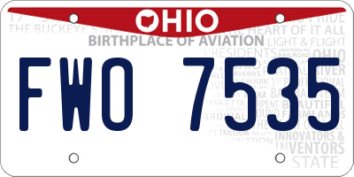 OH license plate FWO7535