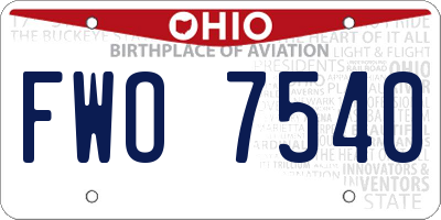 OH license plate FWO7540