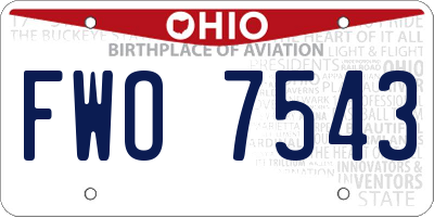 OH license plate FWO7543