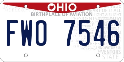 OH license plate FWO7546