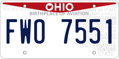 OH license plate FWO7551