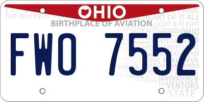 OH license plate FWO7552