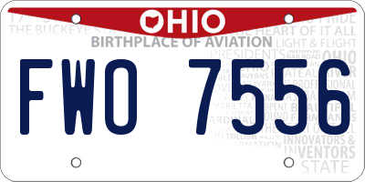 OH license plate FWO7556