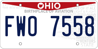 OH license plate FWO7558