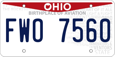OH license plate FWO7560