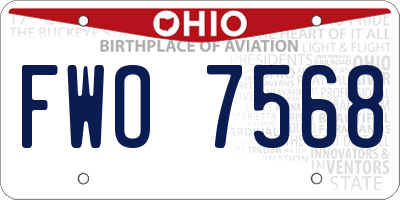 OH license plate FWO7568