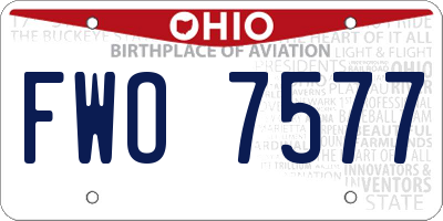 OH license plate FWO7577