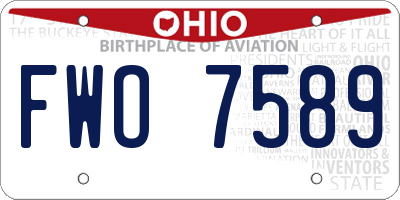 OH license plate FWO7589