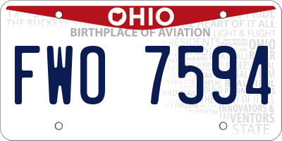 OH license plate FWO7594