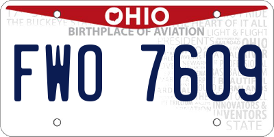 OH license plate FWO7609