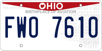 OH license plate FWO7610