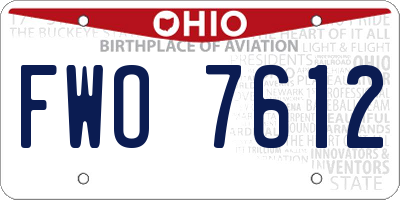 OH license plate FWO7612
