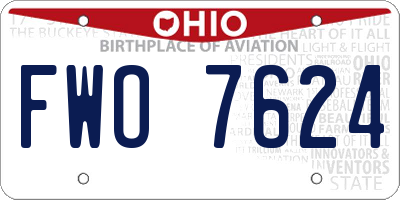 OH license plate FWO7624