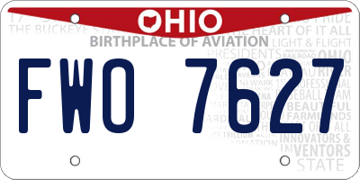 OH license plate FWO7627