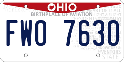 OH license plate FWO7630