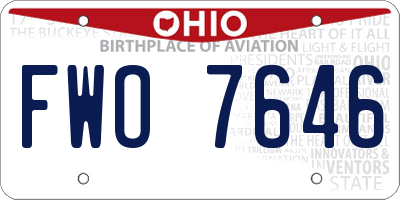 OH license plate FWO7646