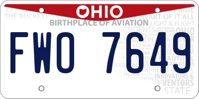 OH license plate FWO7649