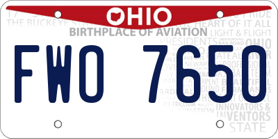 OH license plate FWO7650