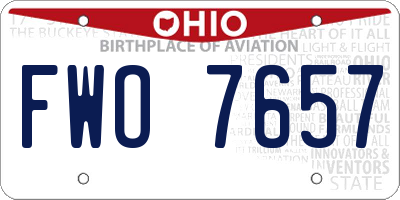 OH license plate FWO7657